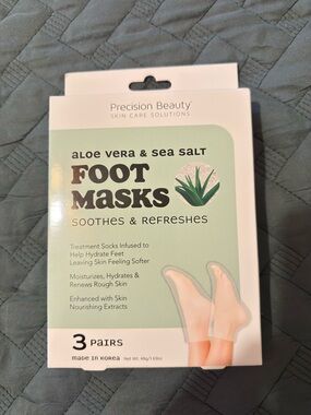 Precision Beauty Aloe Vera & Sea Salt Foot Masks - 3 Pairs